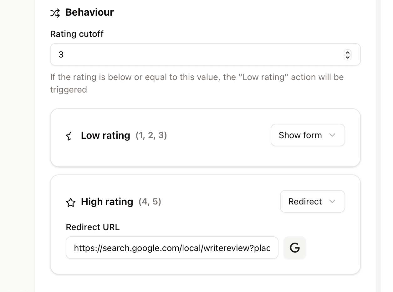 Dynamic review actions